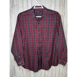 Brooks Brothers Non-Iron 100% Cotton Size XL Button Down Shirt - Dark Red Maroon